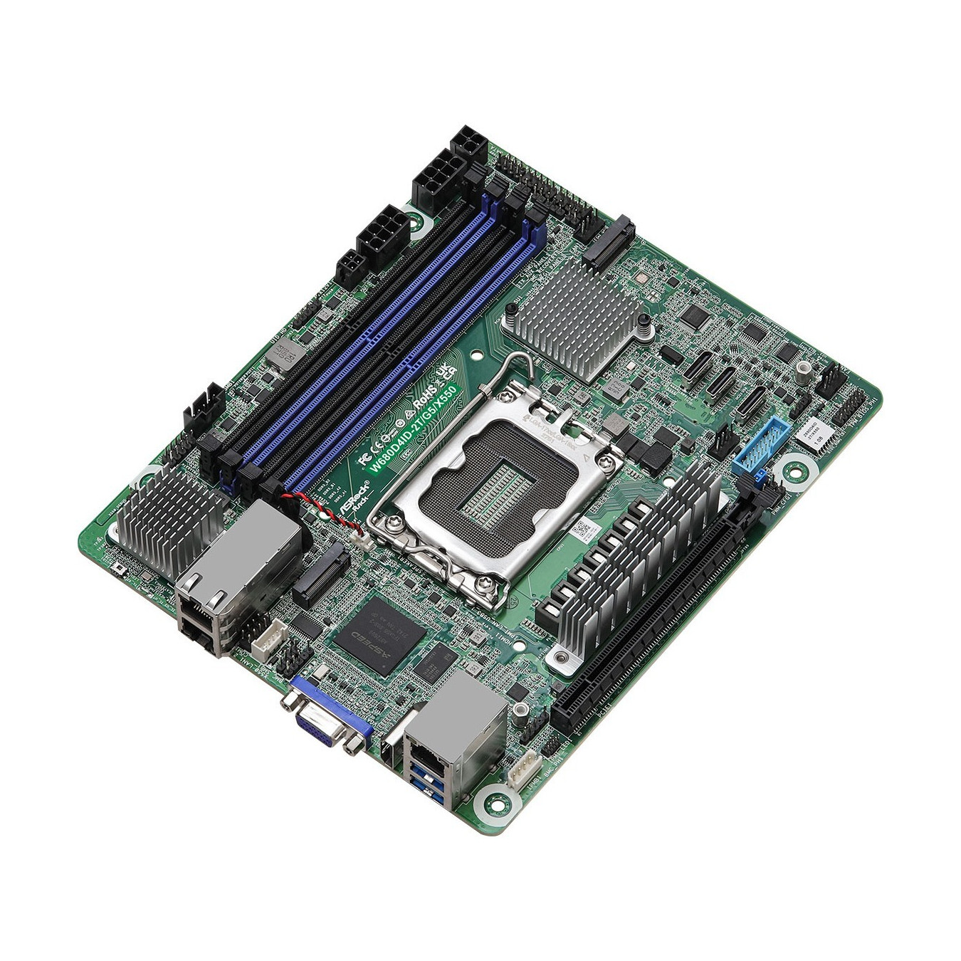 ASRock W680D4ID-2T/G5/X550 Mini-DTX Motherboard - LGA1700, DDR5, 48GB Max, PCIe 4.0, Dual 10GbE