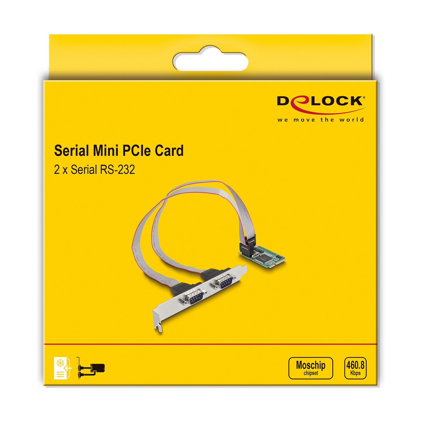 Mini PCIe Karte full size zu 2 x Seriell RS-232 D-Sub 9 Pin — Buy in Cyprus with Fast Delivery