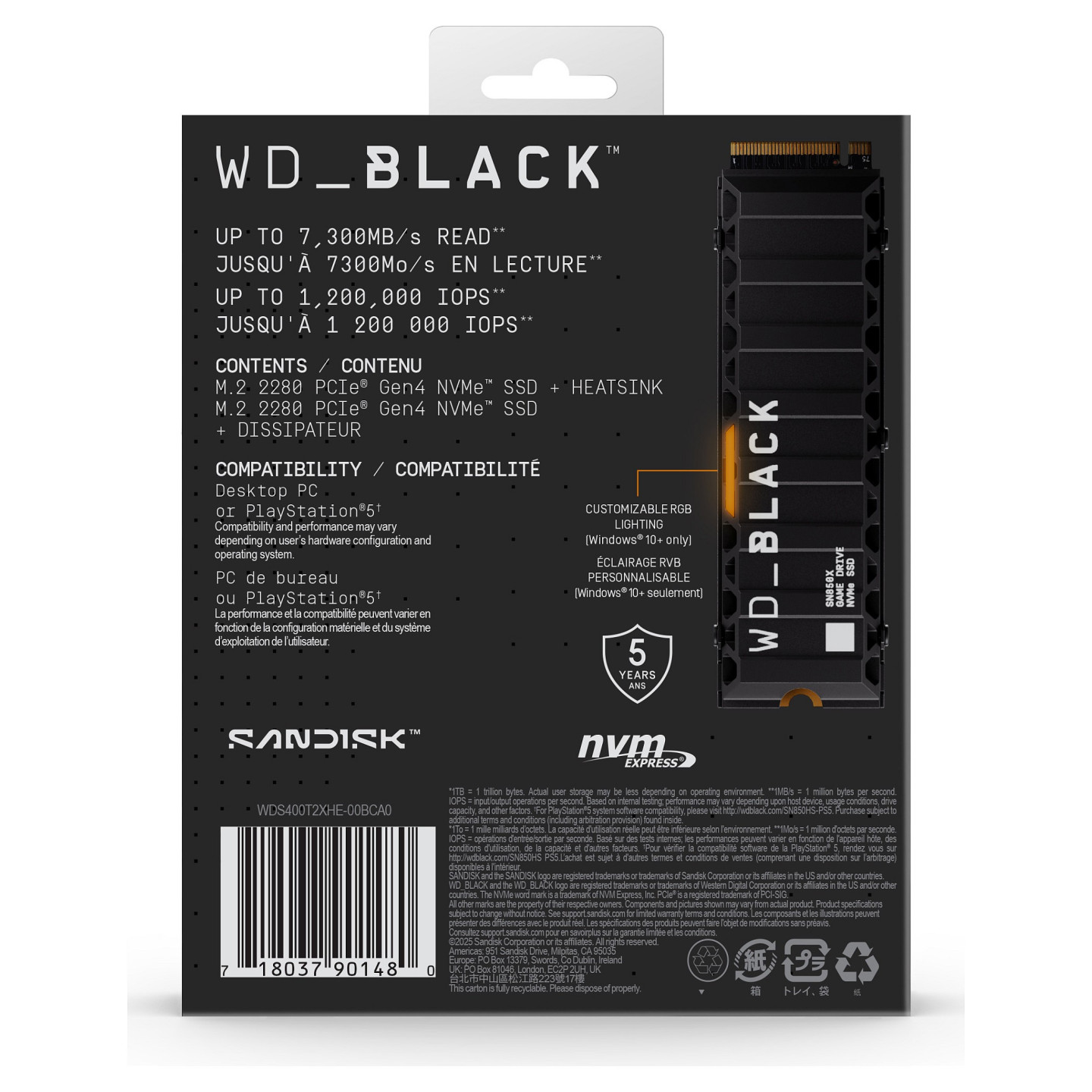M.2 4TB WD Black SN850X NVMe PCIe 4.0 x 4 with Heatsink — Buy in Cyprus with Fast Delivery