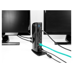 D DeLOCK Dockingstation 4xUSB3.2 2xDisplayPort 4K RJ45 Ethernet Audio Black — Buy in Cyprus with Fast Delivery