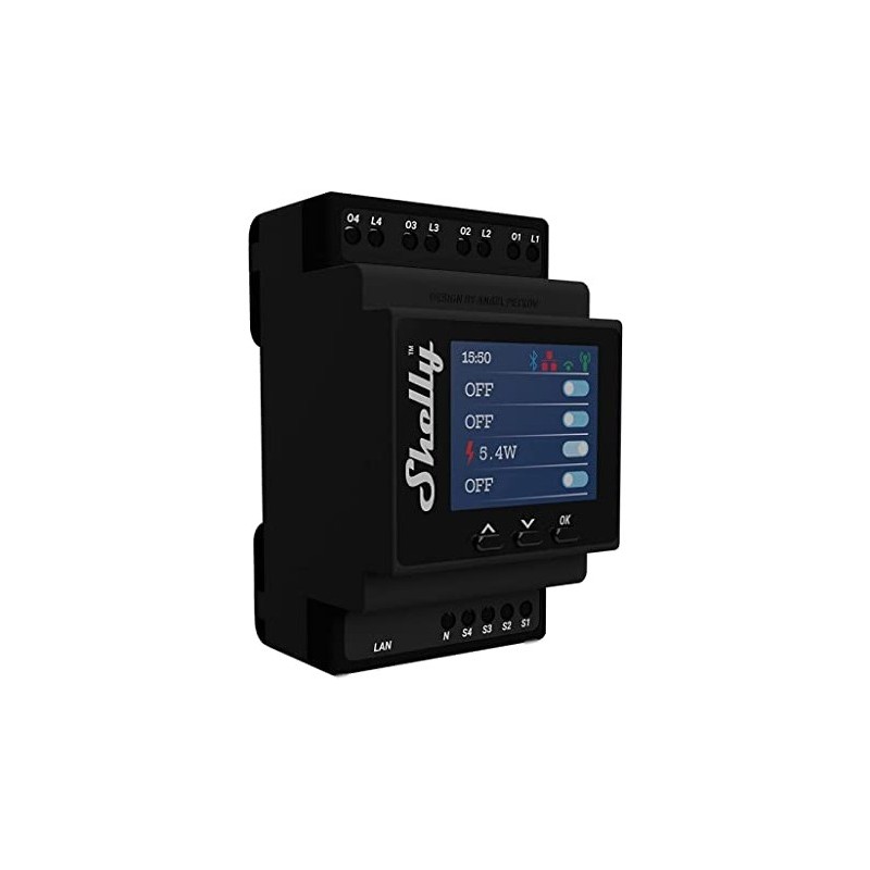 Shelly Relais 'Pro 4PM' WLAN LAN Max. 40A 4 Kanäle 1 Phase Messfunktion BT DIN-Rail — Buy in Cyprus with Fast Delivery