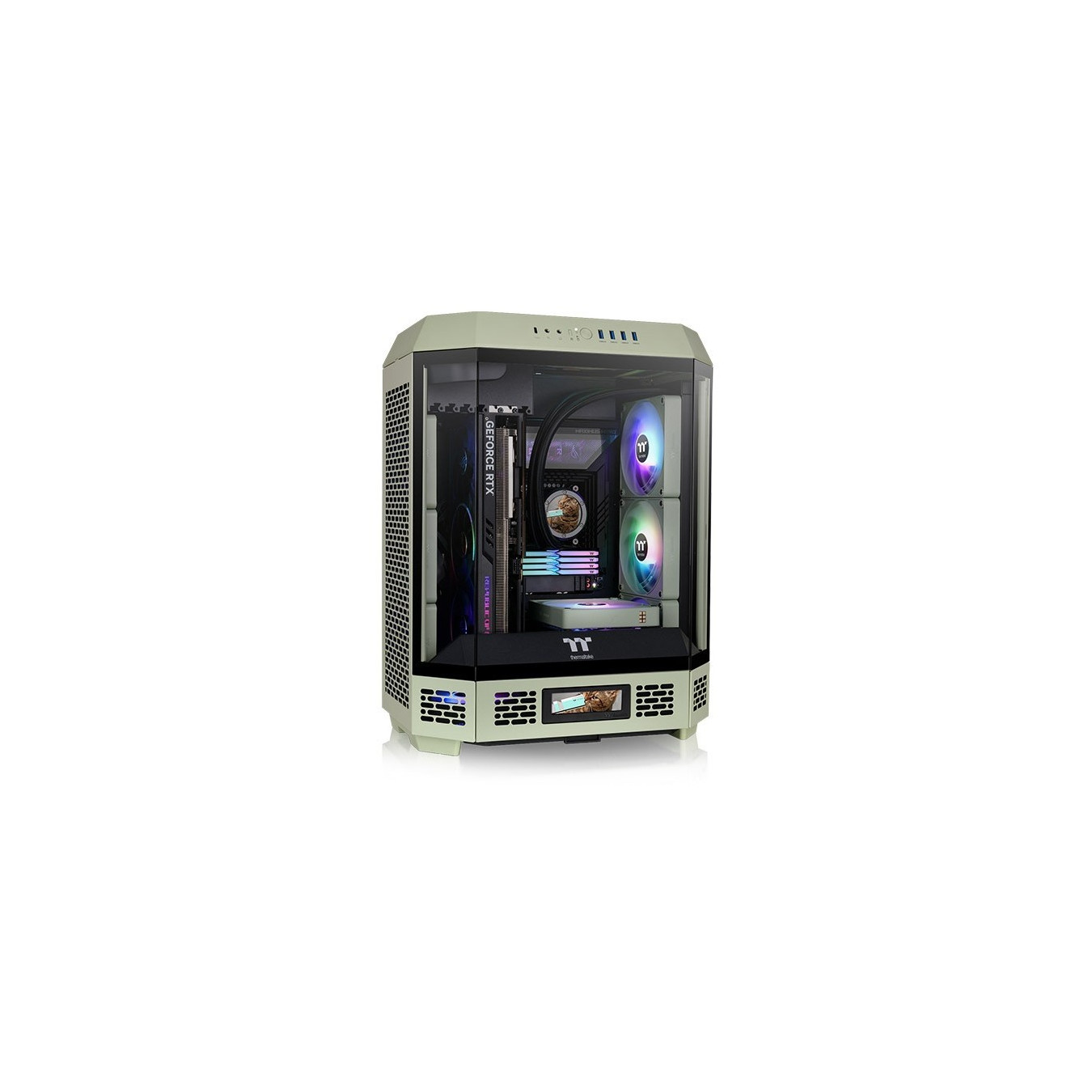 Thermaltake The Tower 600 - CA-1Z1-00MEWN-00 - Mid Tower ATX Case, Matcha Green, Tempered Glass