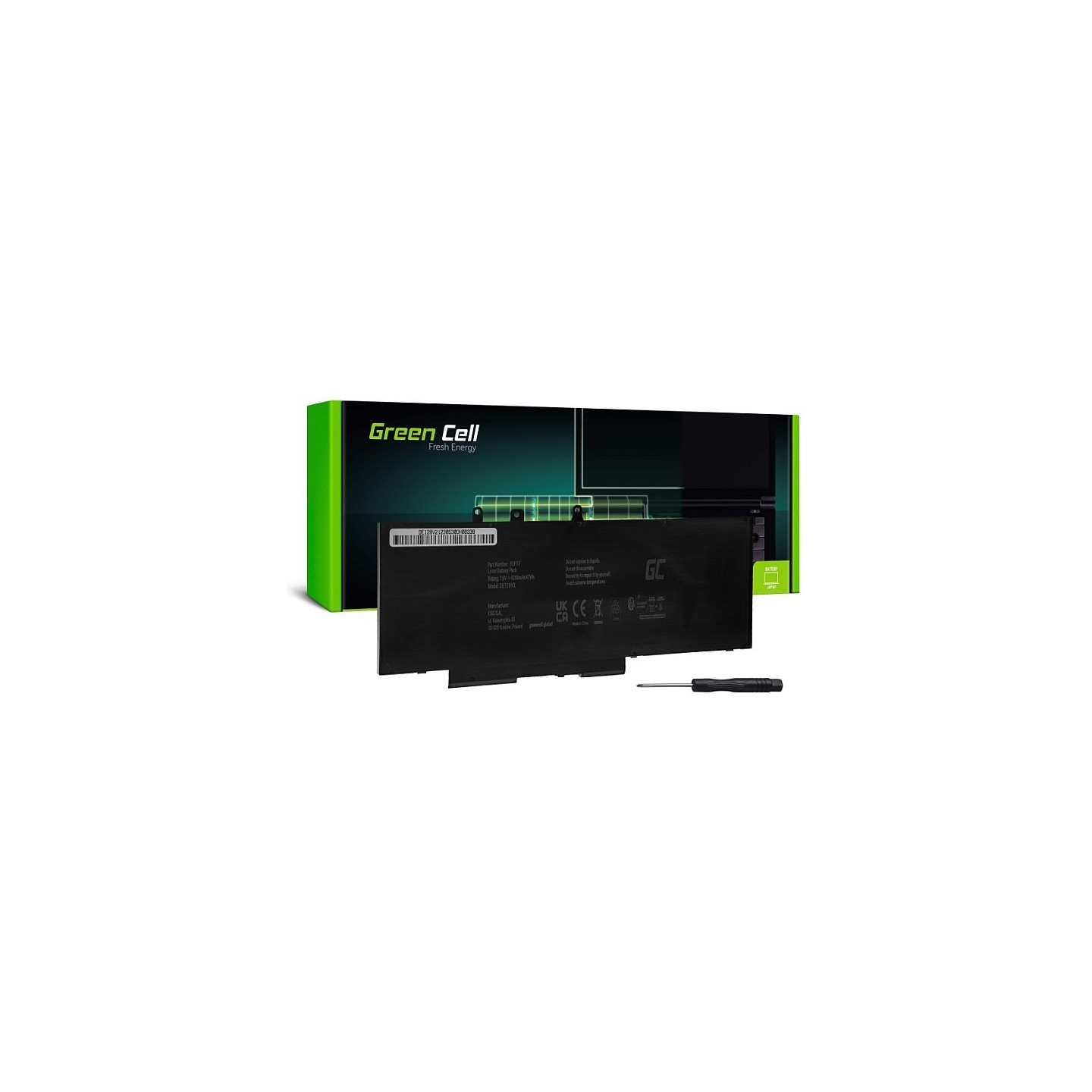 Green Cell Laptop Akku 93FTF GJKNX für Dell Latitude 7.6V 6200mAh — Buy in Cyprus with Fast Delivery