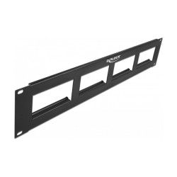 DeLock Patchpanel 19' 2HE mit4x 90.5x45.2mm Ausschnitt Schwarz — Buy in Cyprus with Fast Delivery