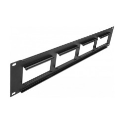 DeLock Patchpanel 19' 2HE mit4x 90.5x45.2mm Ausschnitt Schwarz — Buy in Cyprus with Fast Delivery