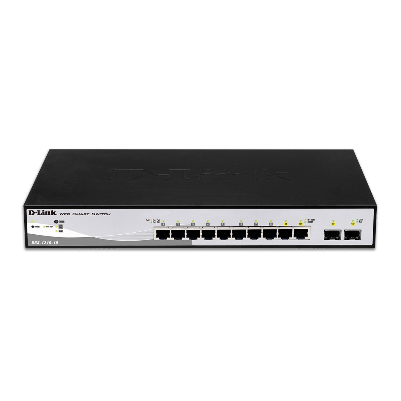 D-Link DGS-1210-10 - 8-Port Managed Gigabit L2 Switch - 2x SFP, 1U Rackmount, Black/Grey — Buy in Cyprus with Fast Delivery