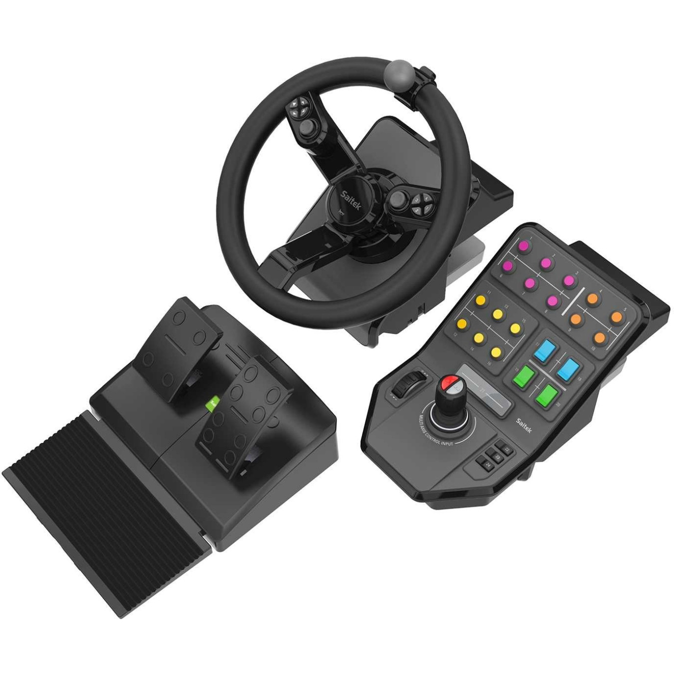 Logitech G Saitek Farm Sim Controller - Heavy Equipment Bundle - Black, 900° Wheel & Pedals, Wired USB, PC