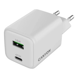 Canyon Charger CU45AC GaN 45W 1xPD 1xQC EU white — Buy in Cyprus with Fast Delivery