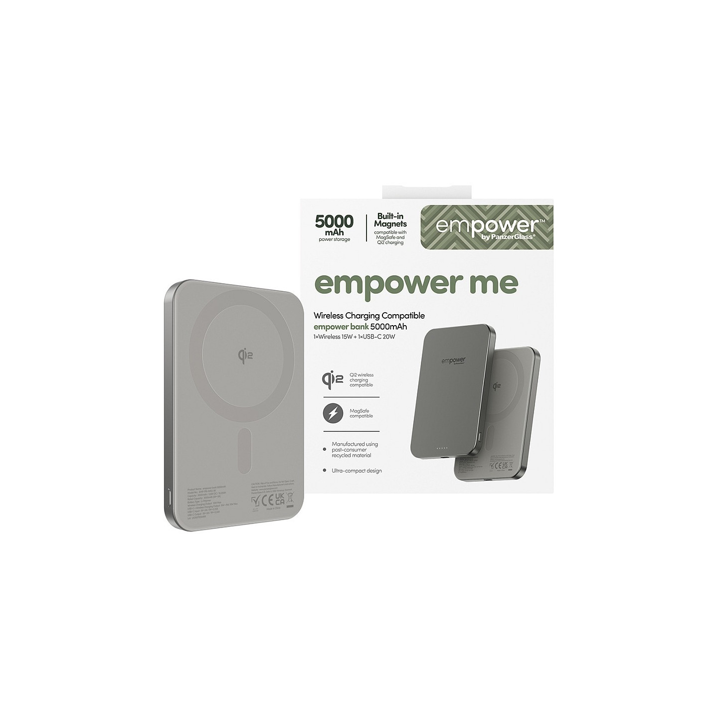 Panzerglass EMPOWER BANK 5000MAH TITANIUM — Buy in Cyprus with Fast Delivery