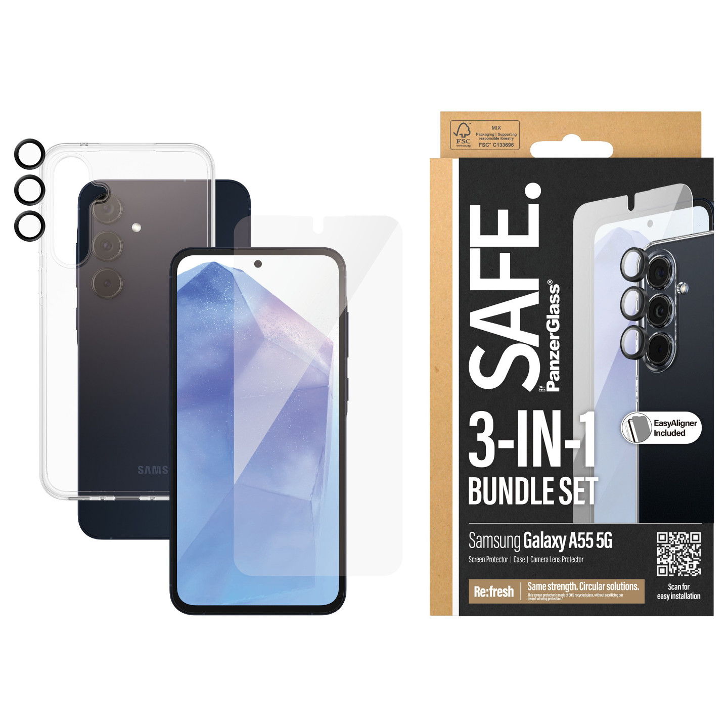Panzerglass SAFE BUNDLE SAMSUNG A55 5G — Buy in Cyprus with Fast Delivery