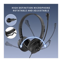 Equip Stereo-Headset Wired mit Mikro USB-A 2.00m schwarz — Buy in Cyprus with Fast Delivery