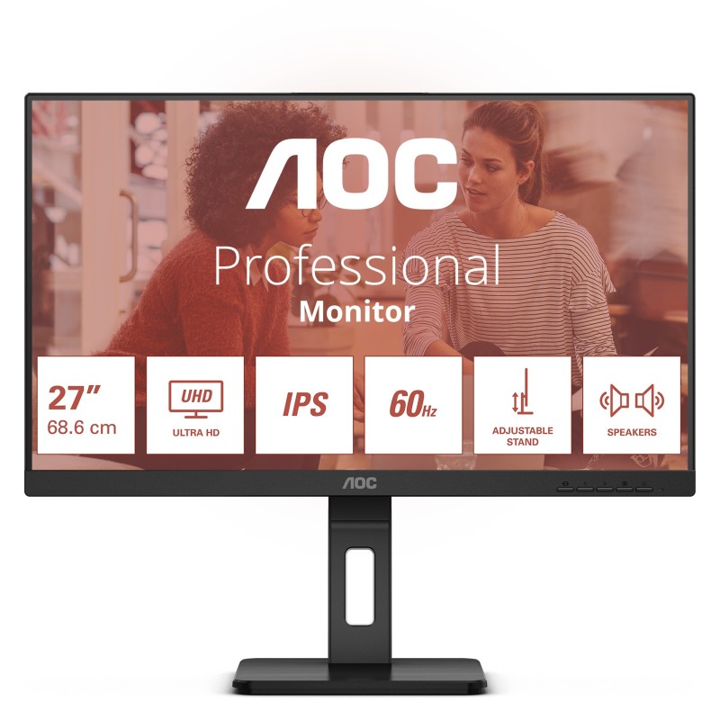 Buy AOC U27E3UF - 27in 4K (3840x2160) IPS LED Monitor, 4ms GTG, 60Hz, Height-Adj... in Cyprus, Nicosia, Limassol, Larnaka, Pafos