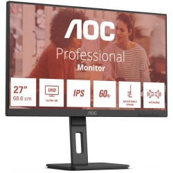 Buy AOC U27E3UF - 27in 4K (3840x2160) IPS LED Monitor, 4ms GTG, 60Hz, Height-Adj... in Cyprus, Nicosia, Limassol, Larnaka, Pafos