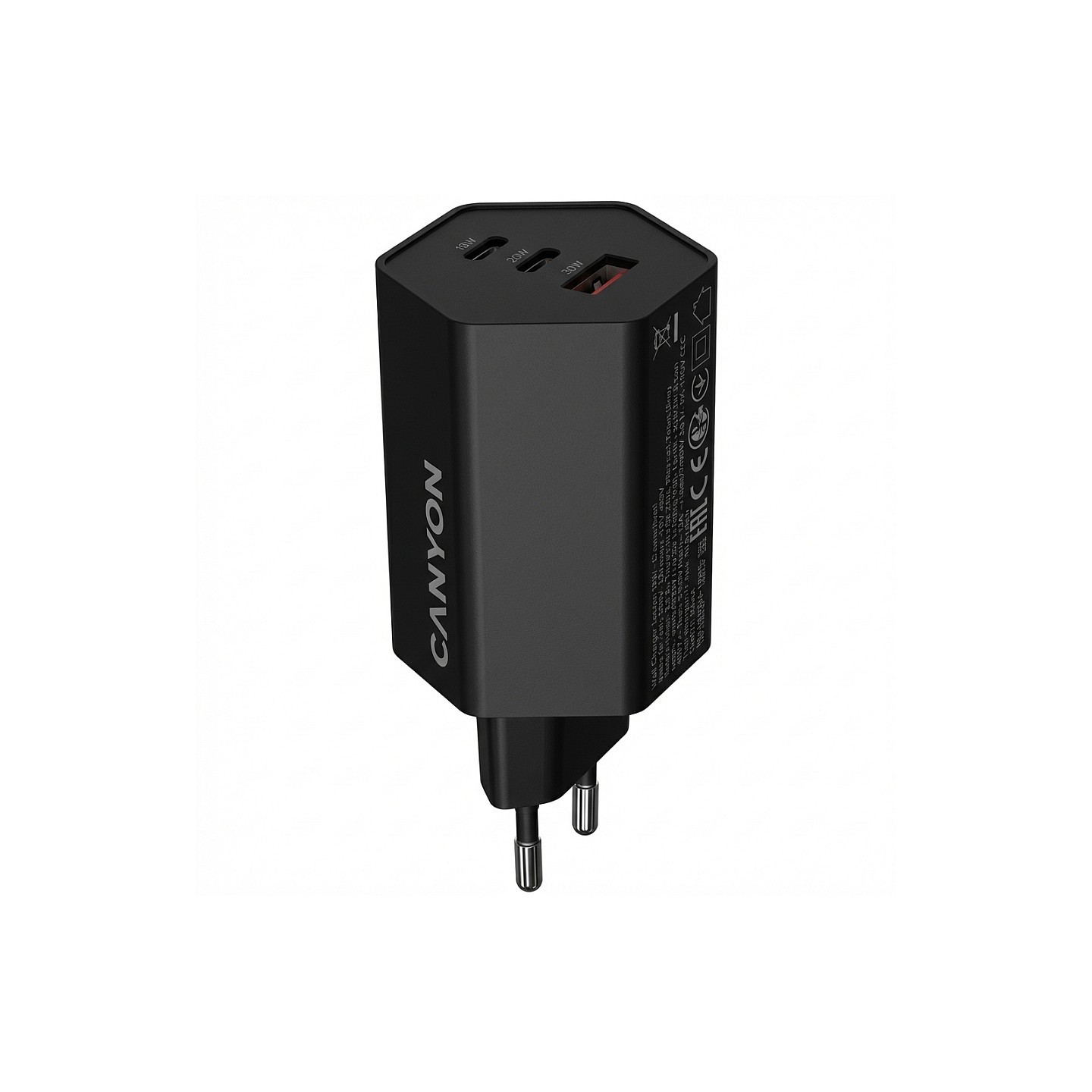Canyon Charger HEXAGON 65 GaN 65W 2xPD 1xQC EU black — Buy in Cyprus with Fast Delivery