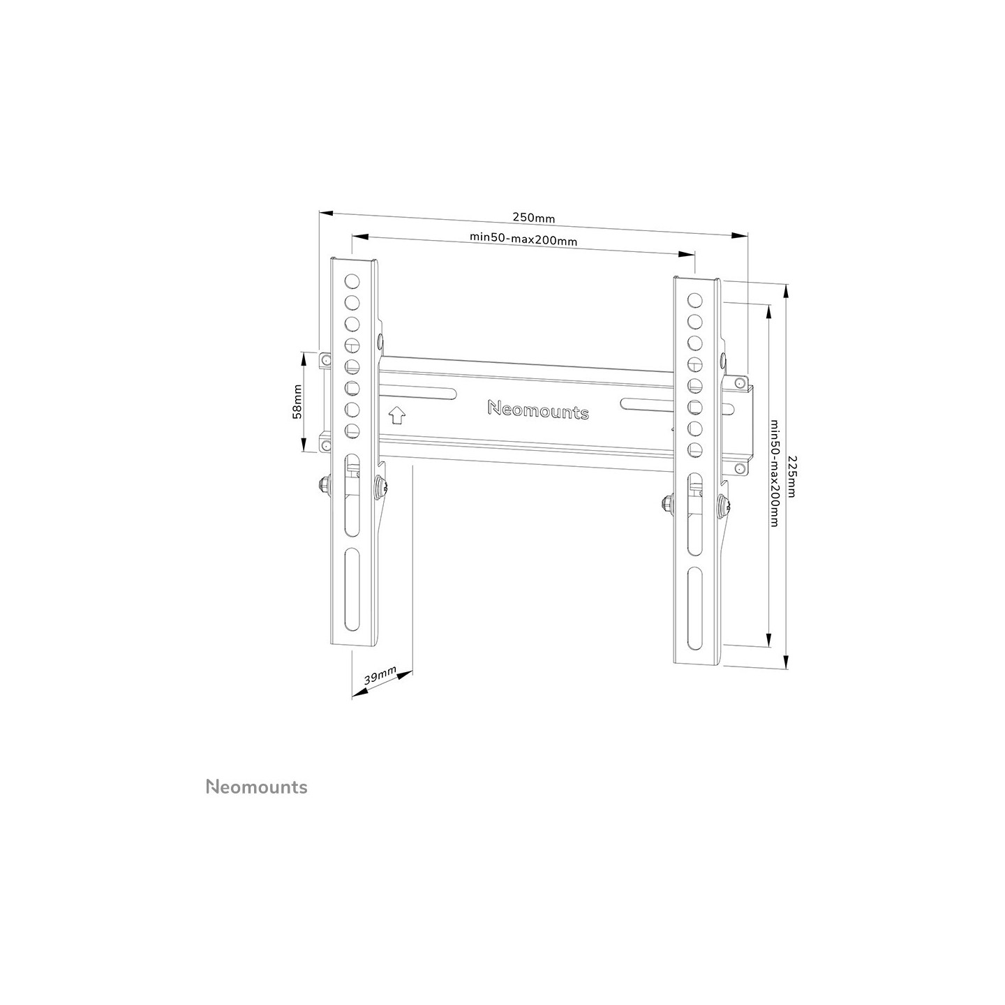 Wandhalterung für 24-55' Bildschirme 30KG Black Neomounts — Buy in Cyprus with Fast Delivery