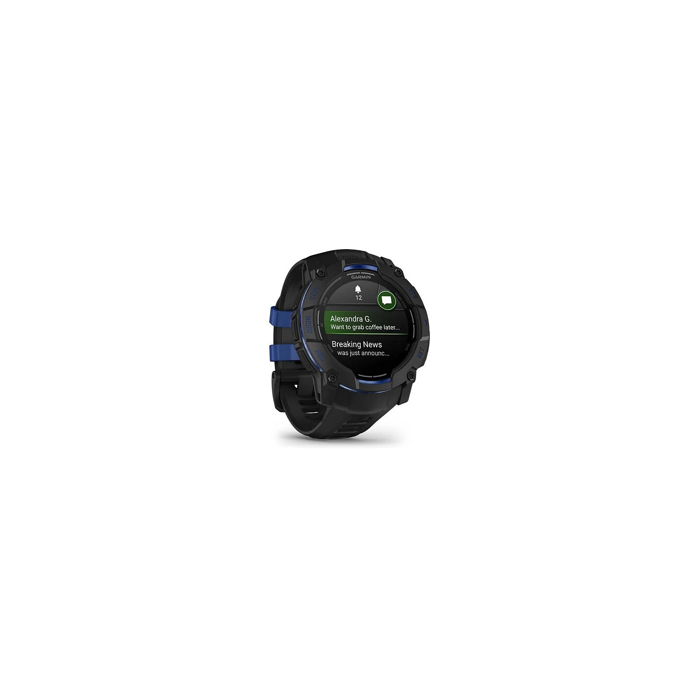 Garmin Instinct® AMOLED black mit Silikon-Wechselarmband 26 mm bolt blue — Buy in Cyprus with Fast Delivery