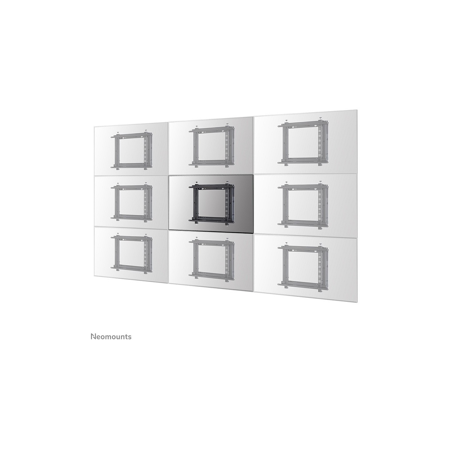 Neomounts WL95-800BL1 Push-to-Pop-Out Videowall-Wandhalterung für 42-70' Bildschirme - Schwarz