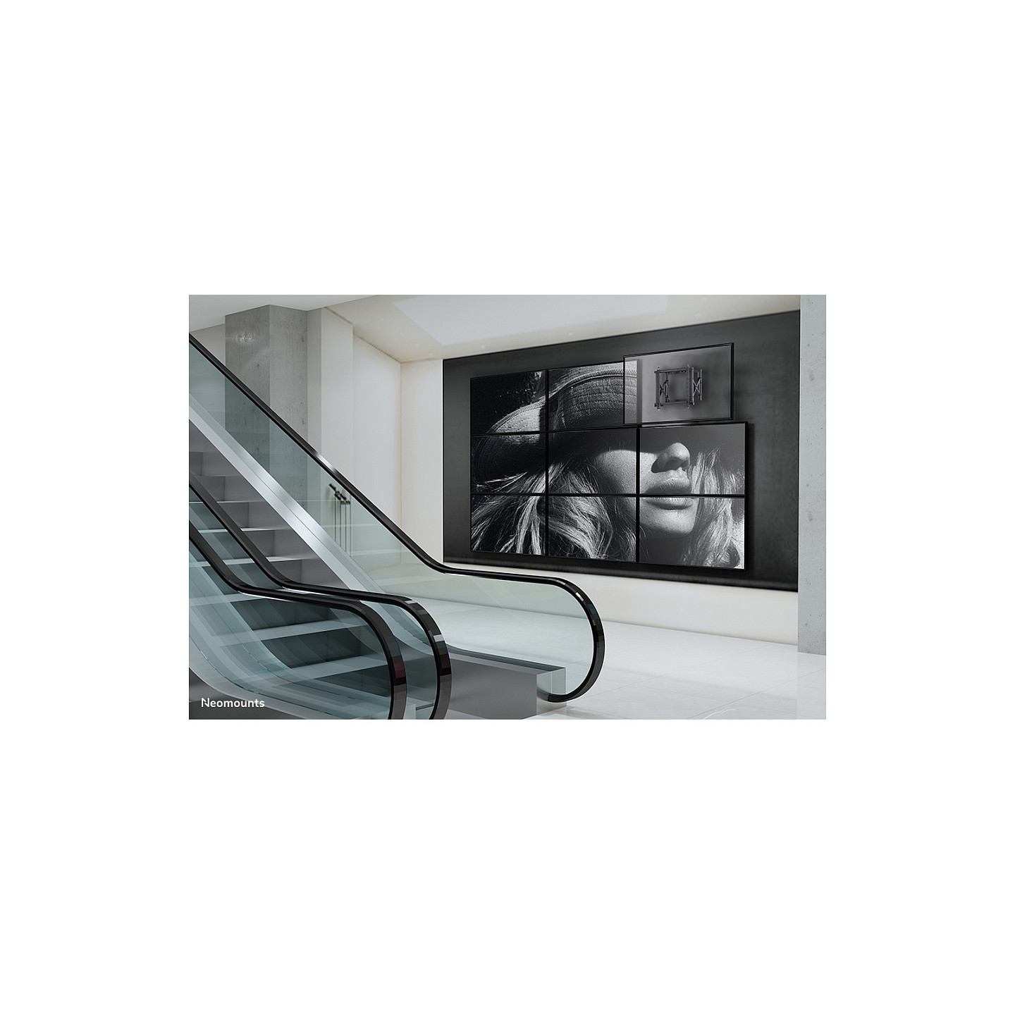 Neomounts WL95-800BL1 Push-to-Pop-Out Videowall-Wandhalterung für 42-70' Bildschirme - Schwarz