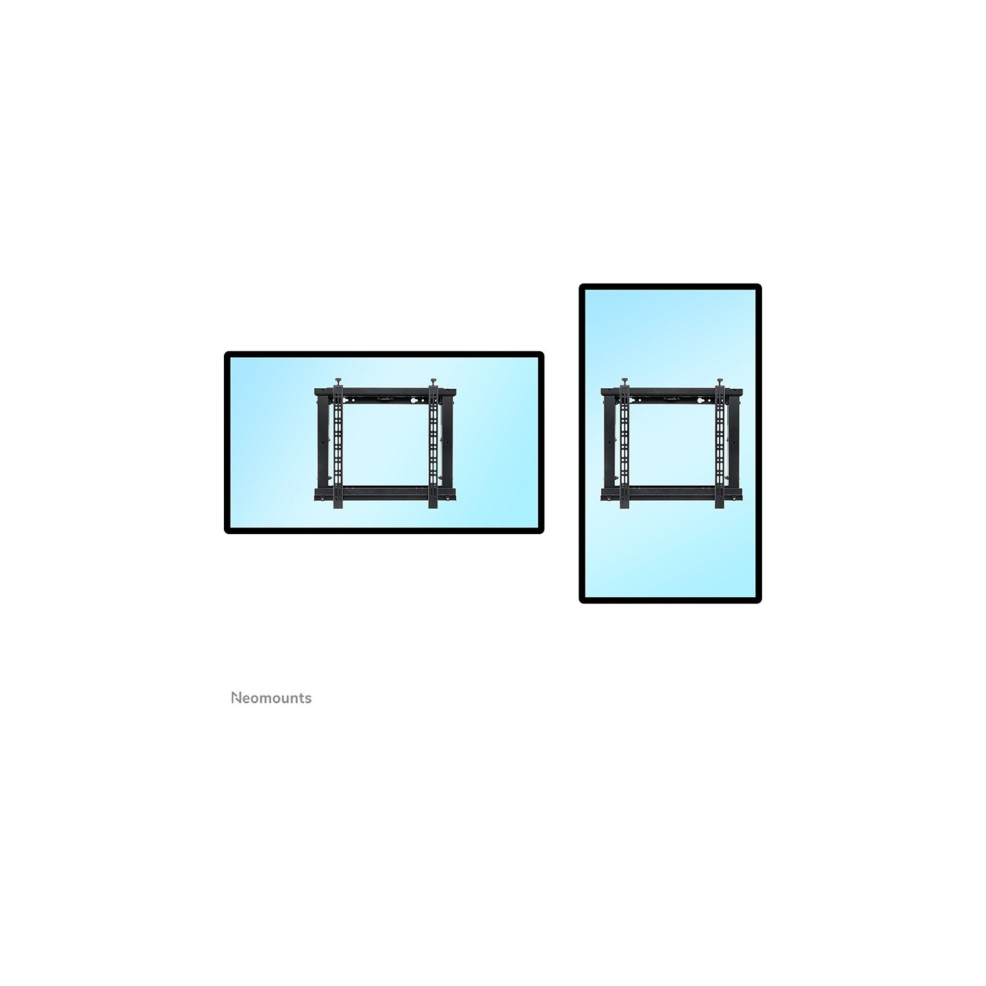 Neomounts WL95-800BL1 Push-to-Pop-Out Videowall-Wandhalterung für 42-70' Bildschirme - Schwarz