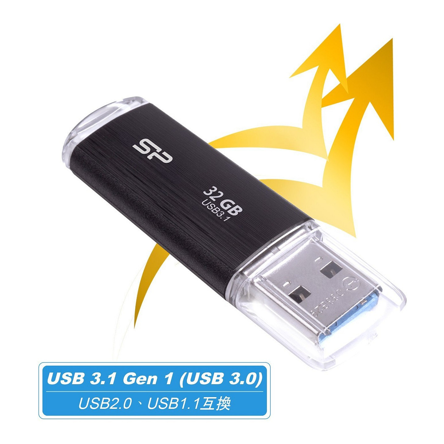 STICK USB3.1 32GB Silicon Power B02 Black — Buy in Cyprus with Fast Delivery