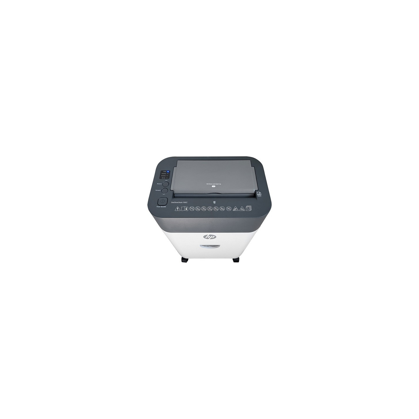 HP OneShred Auto 100CC Aktenvernichter mit Partikelschnitt bis 100 Blatt weiß — Buy in Cyprus with Fast Delivery