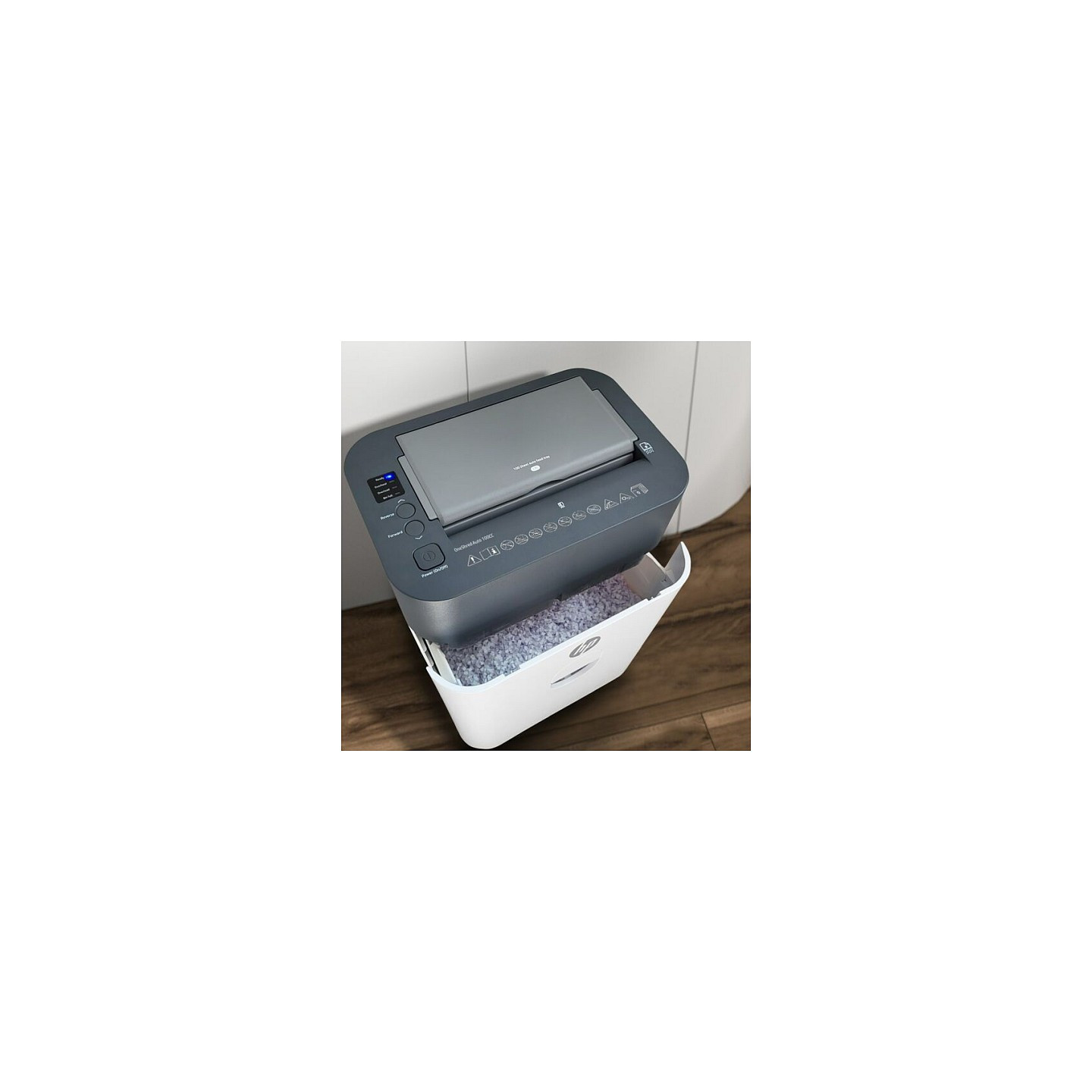 HP OneShred Auto 100CC Aktenvernichter mit Partikelschnitt bis 100 Blatt weiß — Buy in Cyprus with Fast Delivery