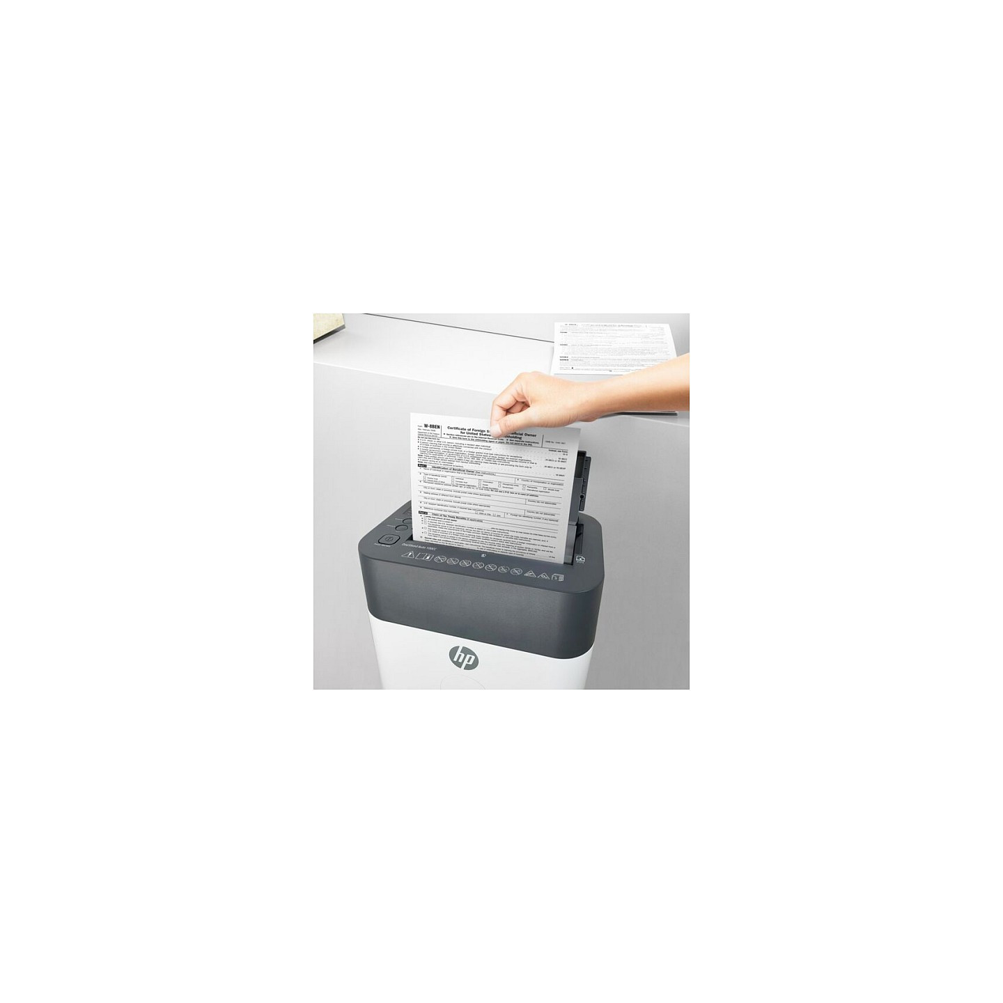 HP OneShred Auto 100CC Aktenvernichter mit Partikelschnitt bis 100 Blatt weiß — Buy in Cyprus with Fast Delivery