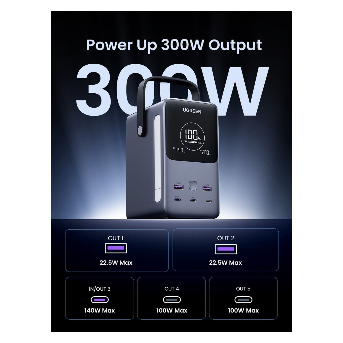 48000mAh 300W Fast Charging Power Bank gray — Buy in Cyprus with Fast Delivery