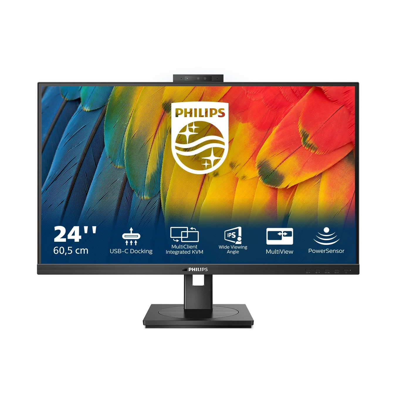 Philips 24B1U5301H - 23.8in FHD IPS Monitor - 75Hz, 4ms, HDMI/DP/USB-C, USB Hub & Speakers, Black