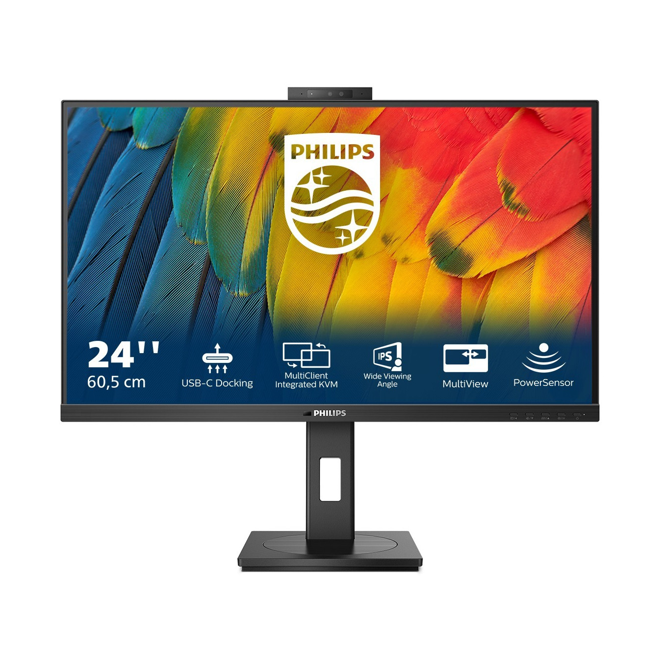 Philips 24B1U5301H - 23.8in FHD IPS Monitor - 75Hz, 4ms, HDMI/DP/USB-C, USB Hub & Speakers, Black
