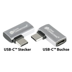 GoodConnections USB-C 4.0 (ST-BU) Winkeladapter Portschoner 240W 8K 60Hz Silber — Buy in Cyprus with Fast Delivery