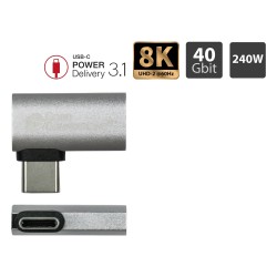 GoodConnections USB-C 4.0 (ST-BU) Winkeladapter Portschoner 240W 8K 60Hz Silber — Buy in Cyprus with Fast Delivery