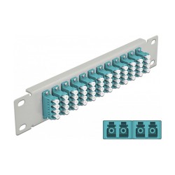 Delock 10? LWL Patchpanel 12 Port LC Quad aqua 1 HE grau — Buy in Cyprus with Fast Delivery