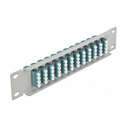 Delock 10? LWL Patchpanel 12 Port LC Quad aqua 1 HE grau — Buy in Cyprus with Fast Delivery