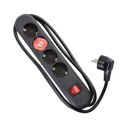 BACHMANN SMART Steckdosenleiste 4x Schutzkontakt Schalter schwarz 1.5m — Buy in Cyprus with Fast Delivery
