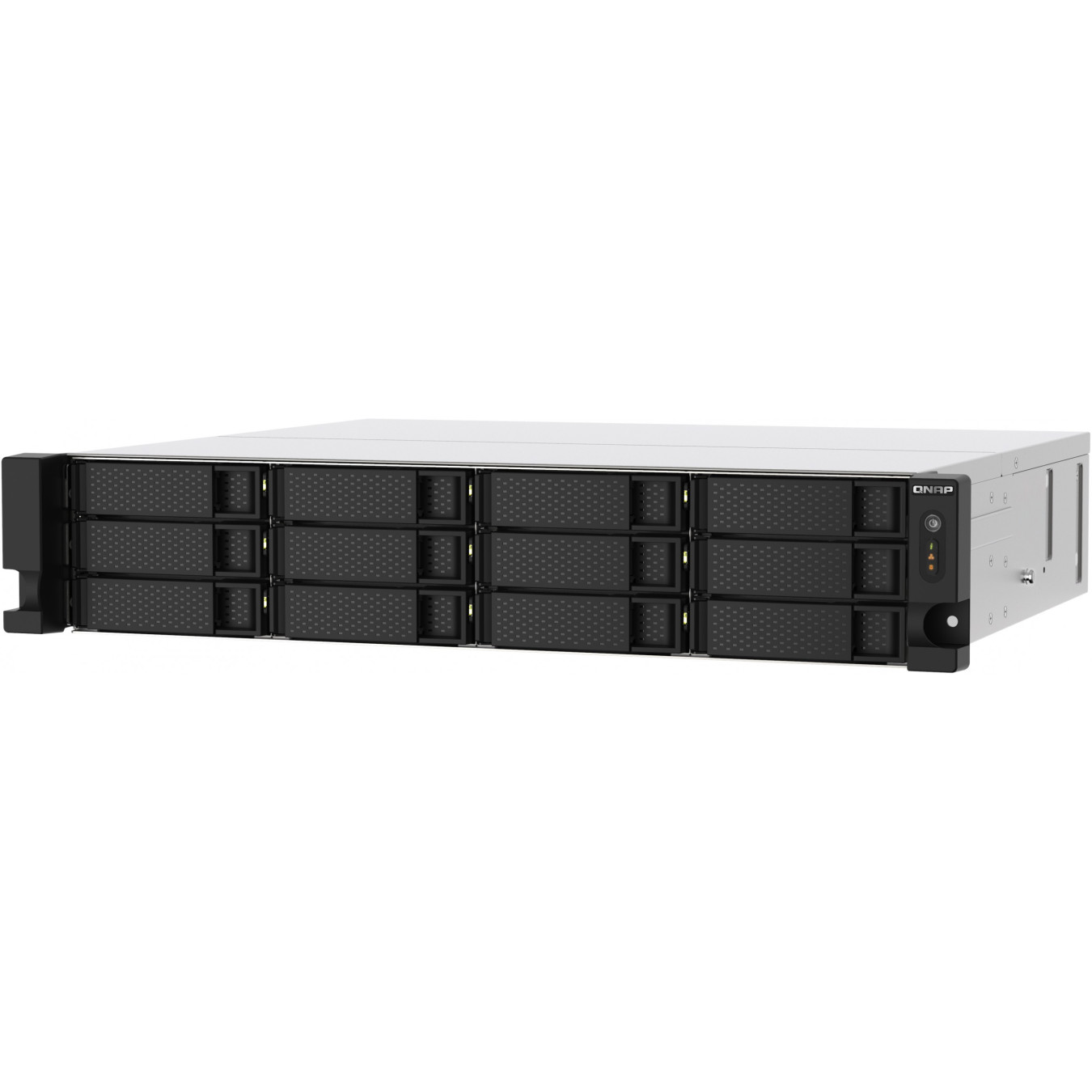 QNAP TS-1273AU-RP-8G - 12-Bay 2U Rack NAS, AMD Ryzen V1500B 2.2GHz, 8GB DDR4, Aluminium/Black