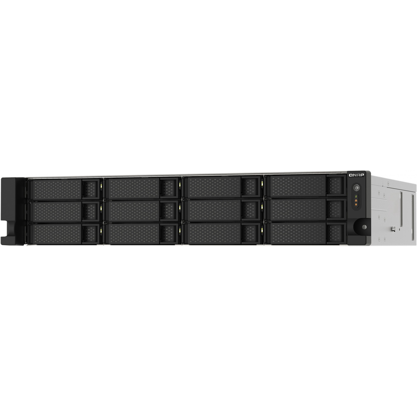 QNAP TS-1273AU-RP-8G - 12-Bay 2U Rack NAS, AMD Ryzen V1500B 2.2GHz, 8GB DDR4, Aluminium/Black