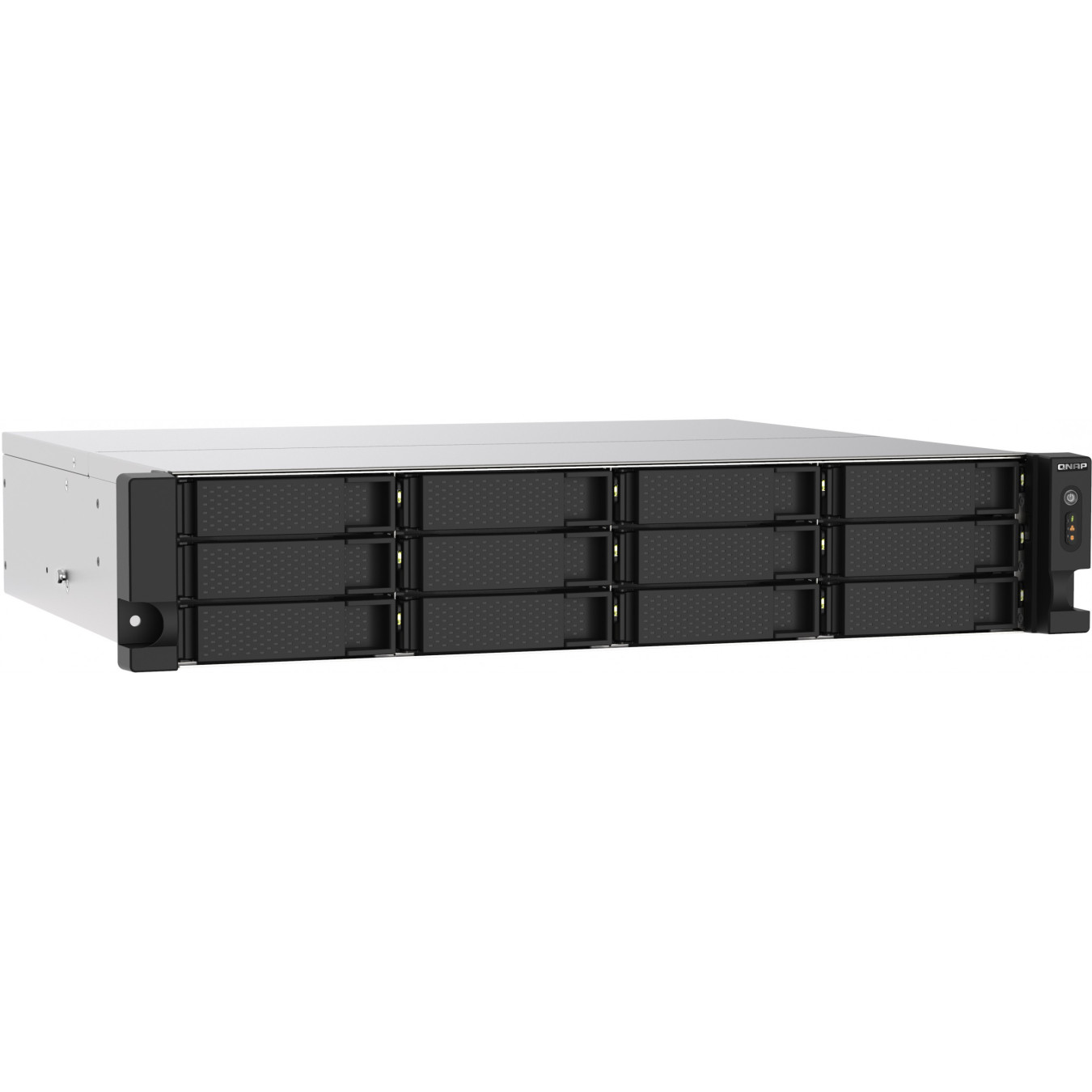 QNAP TS-1273AU-RP-8G - 12-Bay 2U Rack NAS, AMD Ryzen V1500B 2.2GHz, 8GB DDR4, Aluminium/Black