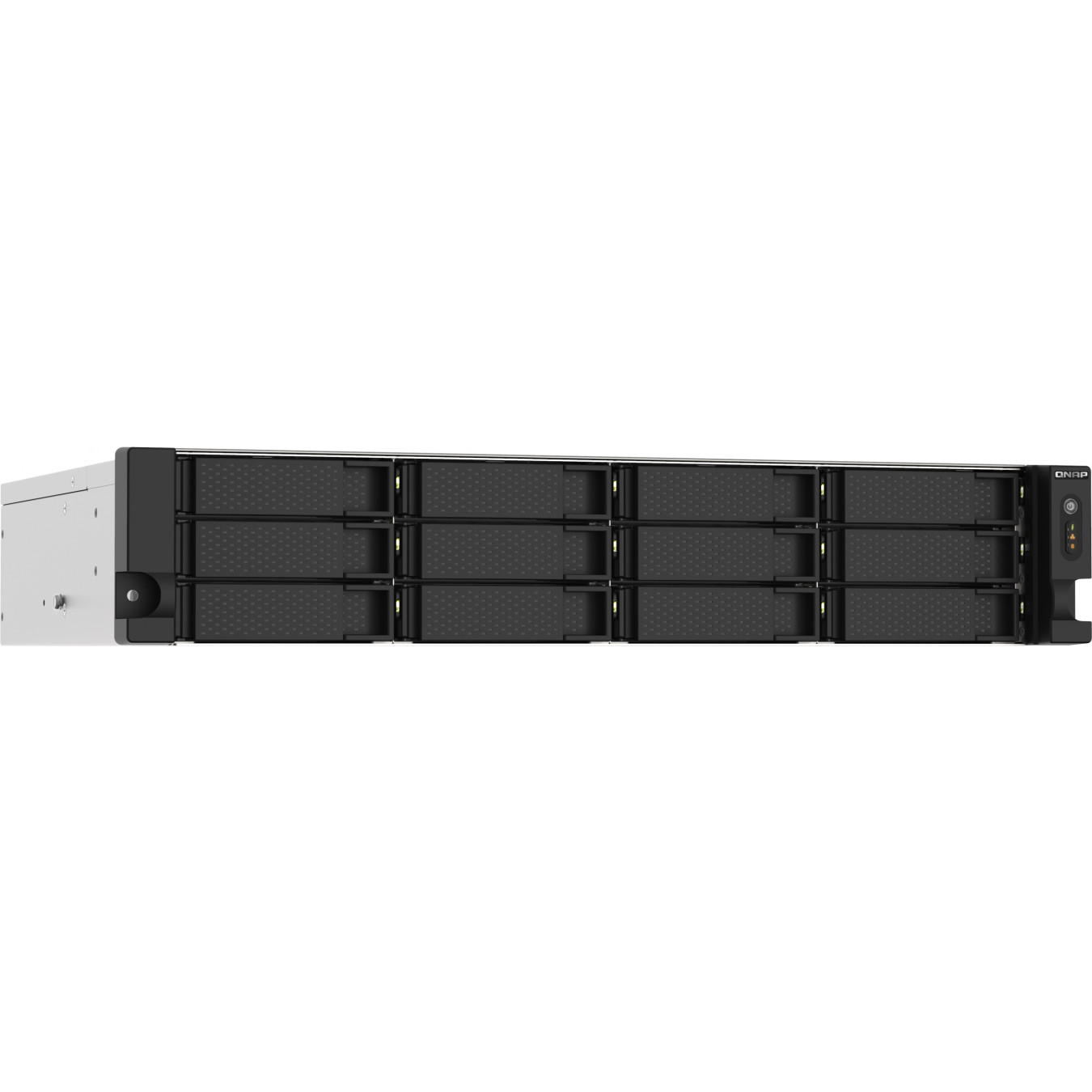 QNAP TS-1273AU-RP-8G - 12-Bay 2U Rack NAS, AMD Ryzen V1500B 2.2GHz, 8GB DDR4, Aluminium/Black