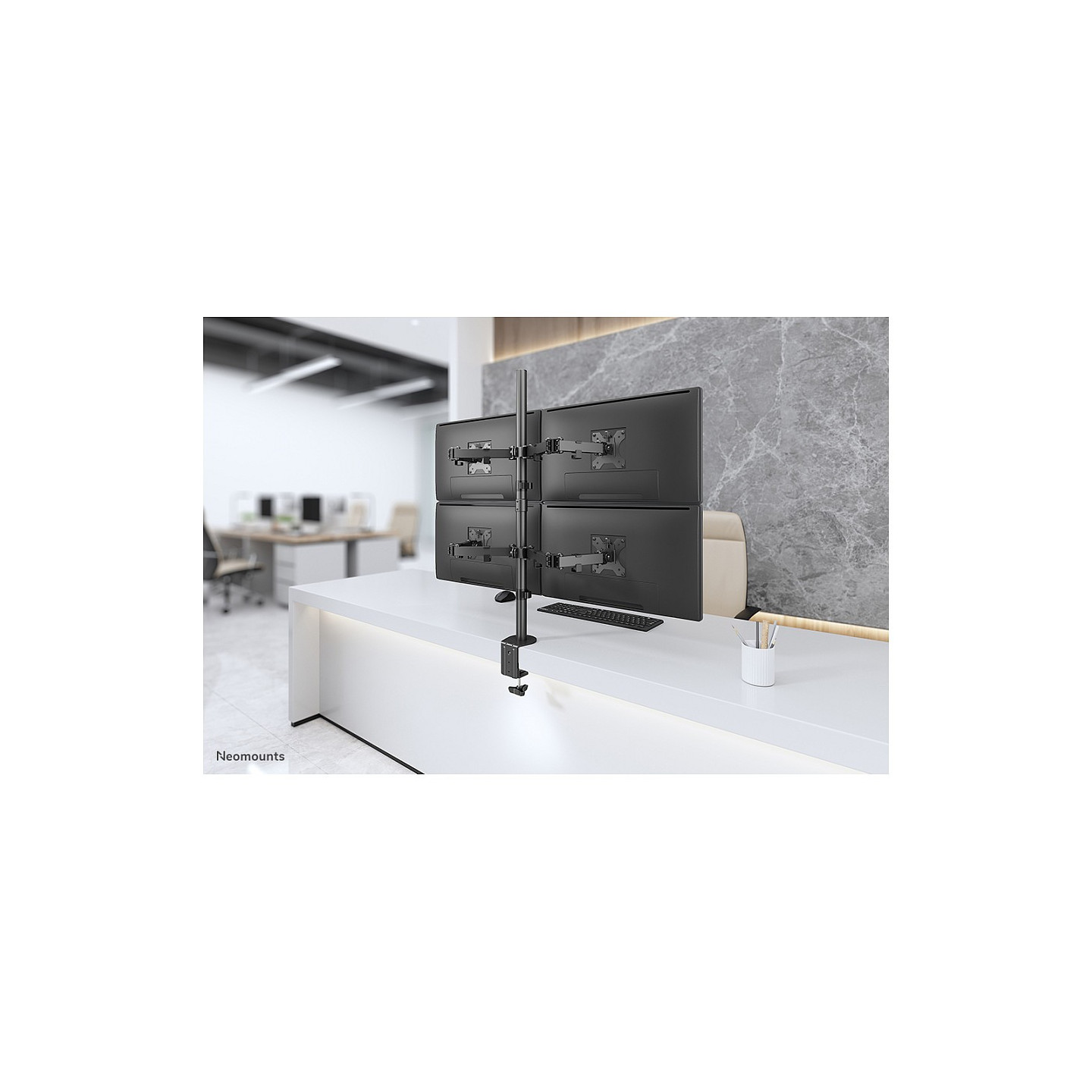 Neomounts FPMA-D550D4BLACK bewegliche Tischhalterung für 4 Bildschirme 13'-32' - Schwarz — Buy in Cyprus with Fast Delivery