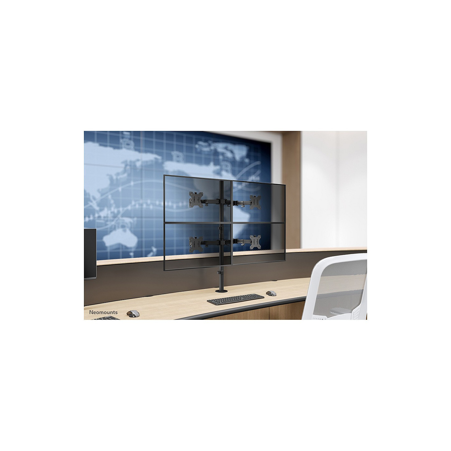 Neomounts FPMA-D550D4BLACK bewegliche Tischhalterung für 4 Bildschirme 13'-32' - Schwarz — Buy in Cyprus with Fast Delivery