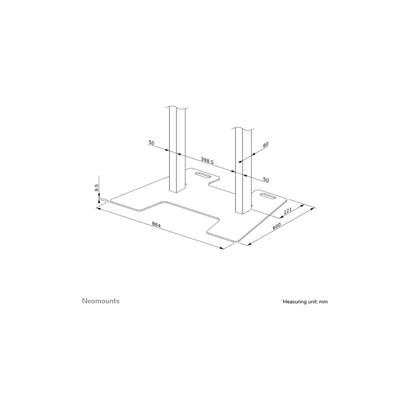 Bodenplatte opt. für FL55-875WH1 + WL55-875WH1 Neomounts Weiß — Buy in Cyprus with Fast Delivery