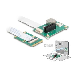Konverter Mini PCIe Stecker zu PCI Express x1 Slot mit flexiblem Kabel und USB Port — Buy in Cyprus with Fast Delivery