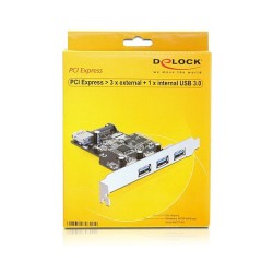 PCI Express x1 Karte zu 3 x extern + 1 x intern USB 5 Gbps Typ-A Buchse — Buy in Cyprus with Fast Delivery