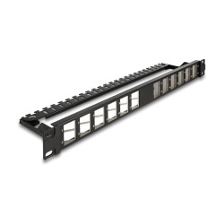 Delock 19? Keystone Patchpanel 24 Port gewinkelt mit Entlastungsschiene schwarz — Buy in Cyprus with Fast Delivery