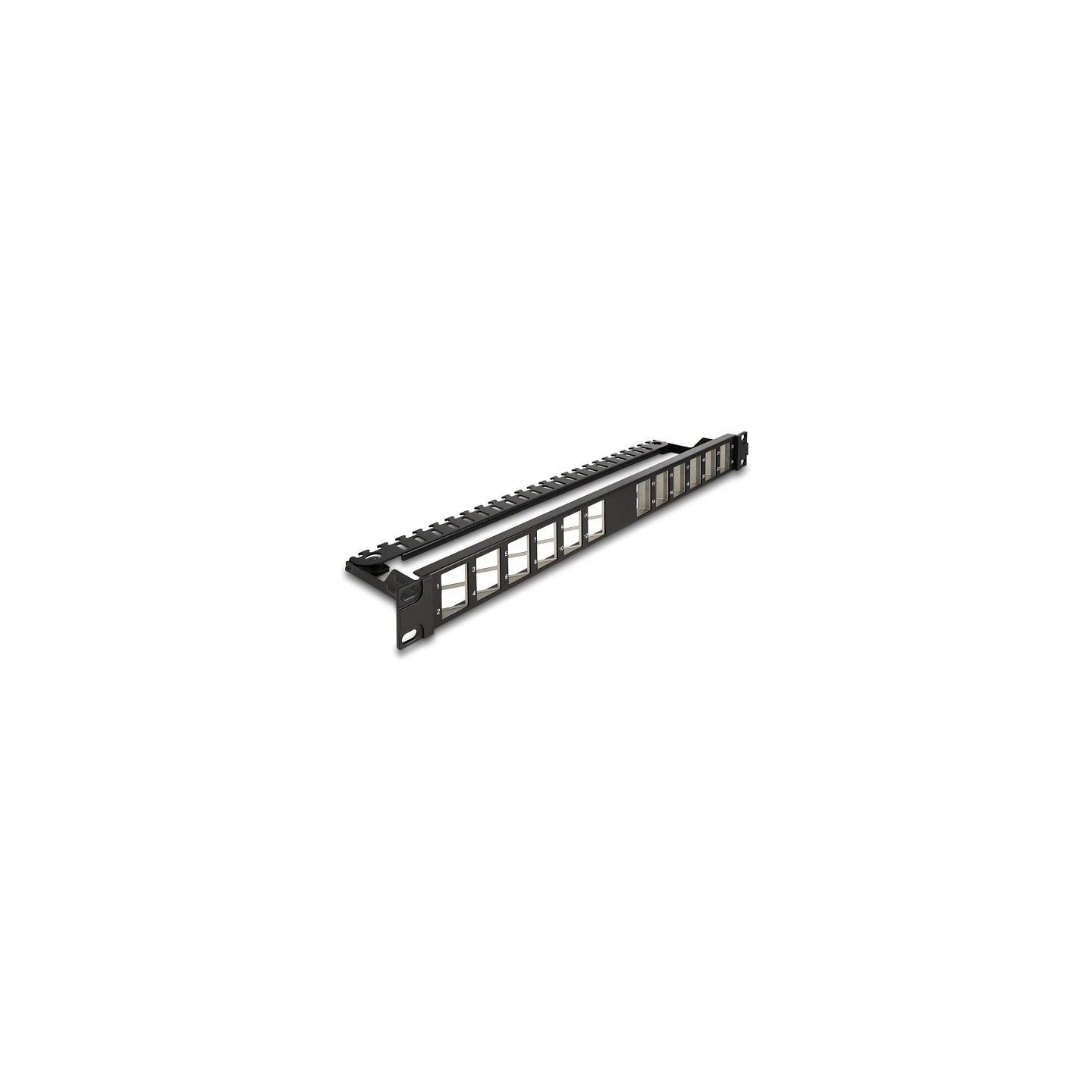 Delock 19? Keystone Patchpanel 24 Port gewinkelt mit Entlastungsschiene schwarz — Buy in Cyprus with Fast Delivery