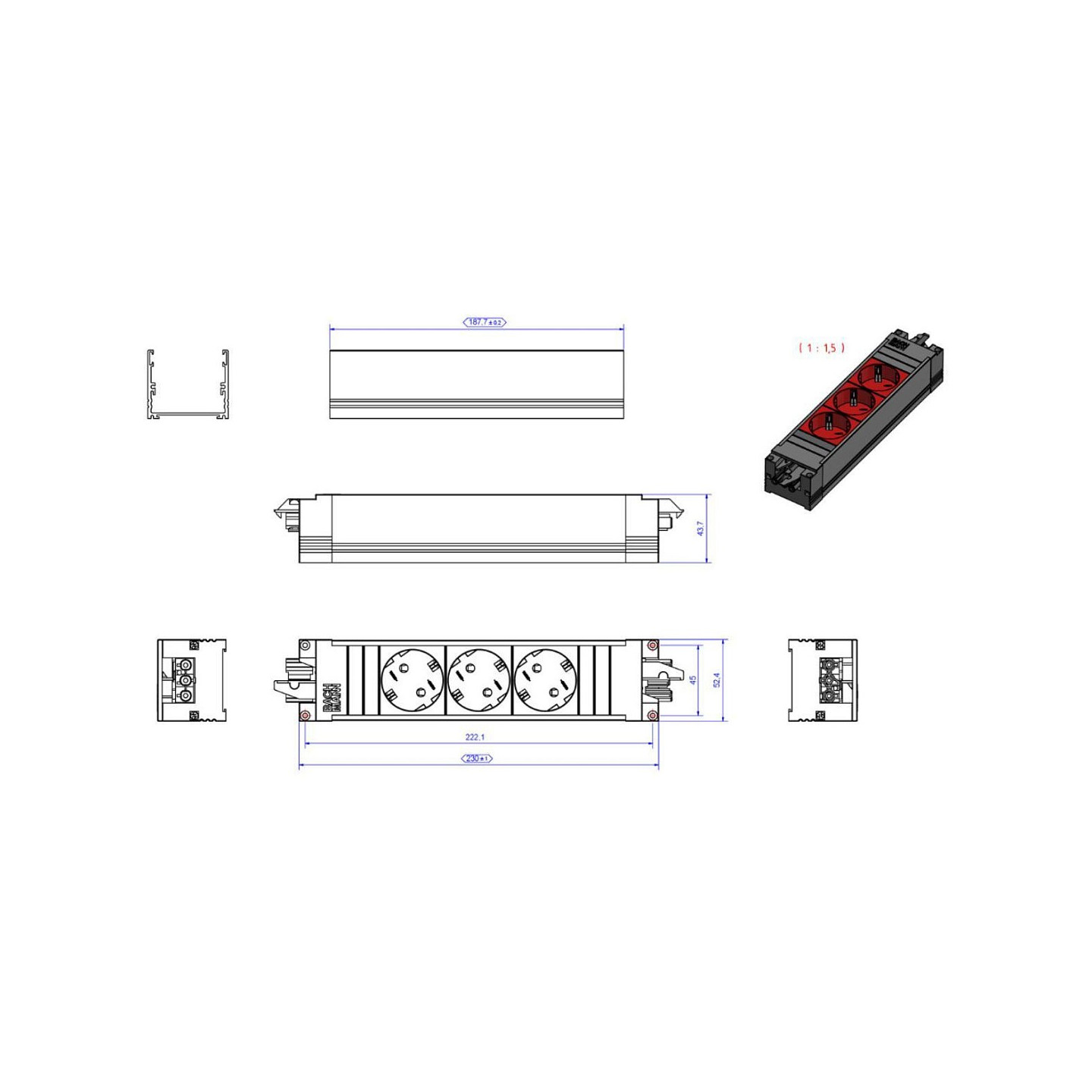 BACHMANN STEP BASE 3xCEE7 3 rt GST18 — Buy in Cyprus with Fast Delivery