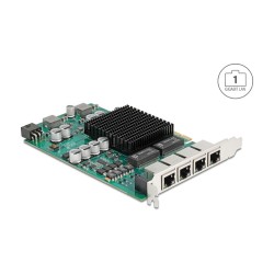 PCI Express x4 Netzwerkkarte Gigabit LAN 4 x RJ45 mit PoE+ i350 — Buy in Cyprus with Fast Delivery