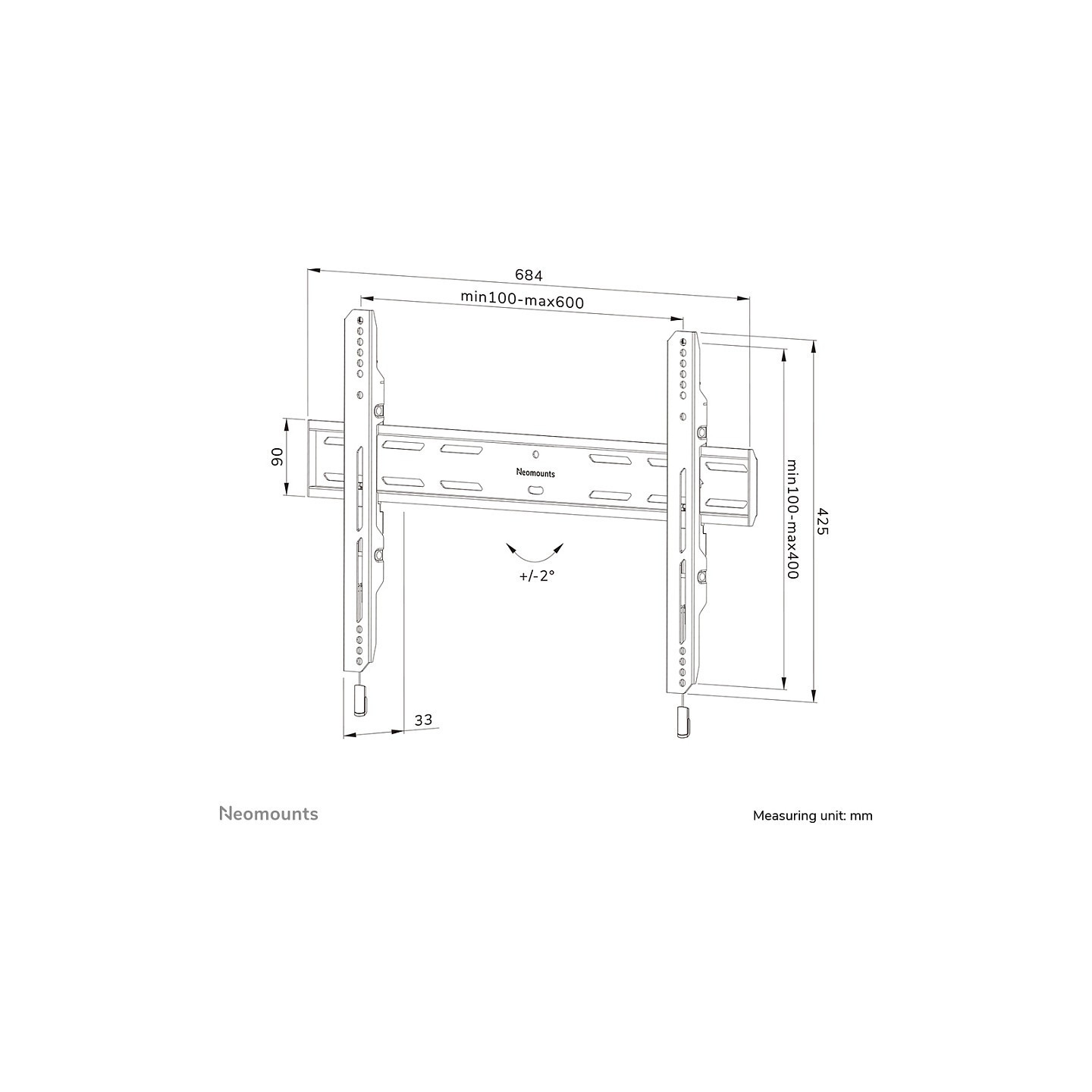 Wandhalterung für 40-82' Bildschirme 70KG WL30S-850BL16 Neomounts — Buy in Cyprus with Fast Delivery