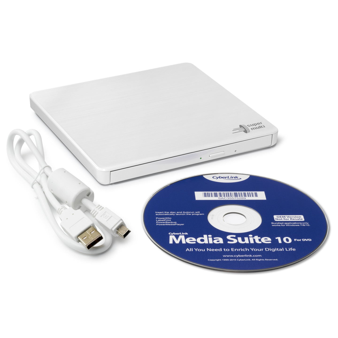 HLDS GP60NW60 DVD-Brenner ultra slim extern USB 2.0 weiss — Buy in Cyprus with Fast Delivery